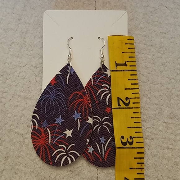 Fireworks Faux Leather Earrings - Picture 4 of 4